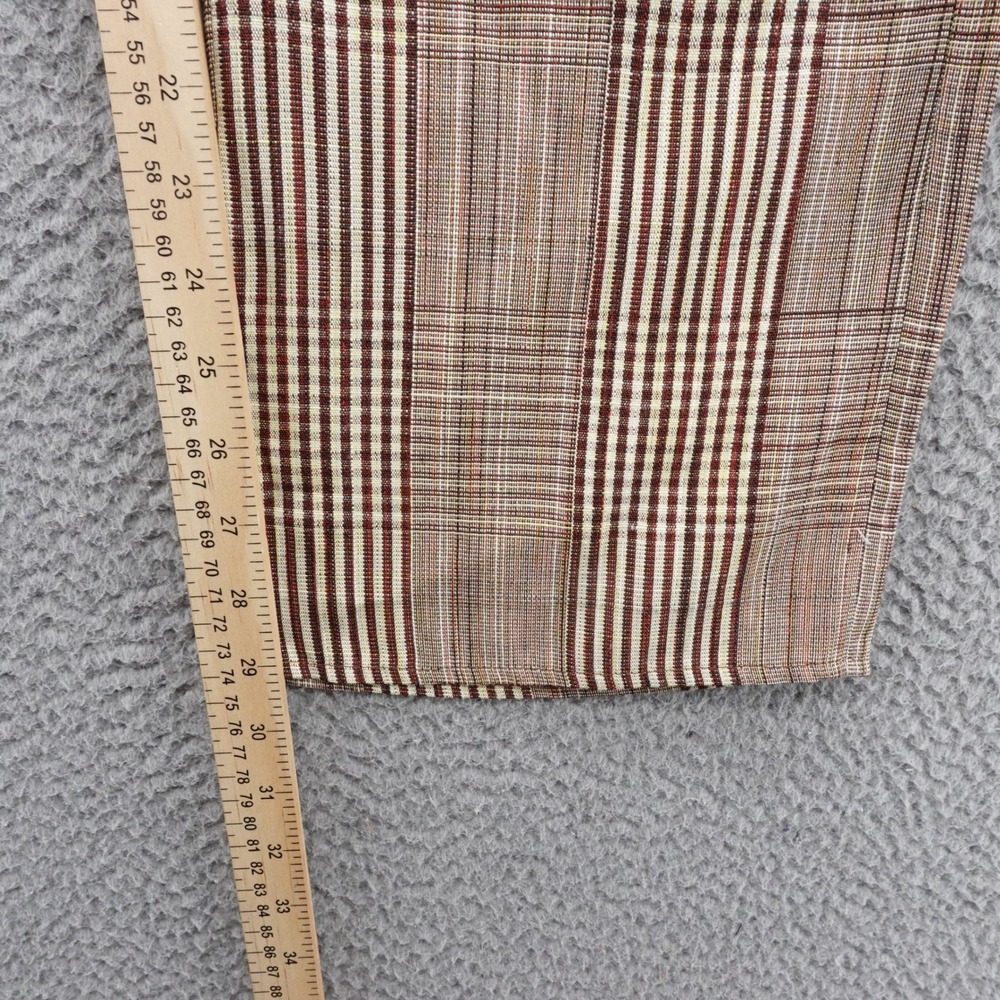 RE/DONE Plaid Print Straight Leg Pants Size 24 Red Ivory‎ Womens High Rise - Picture 9 of 16
